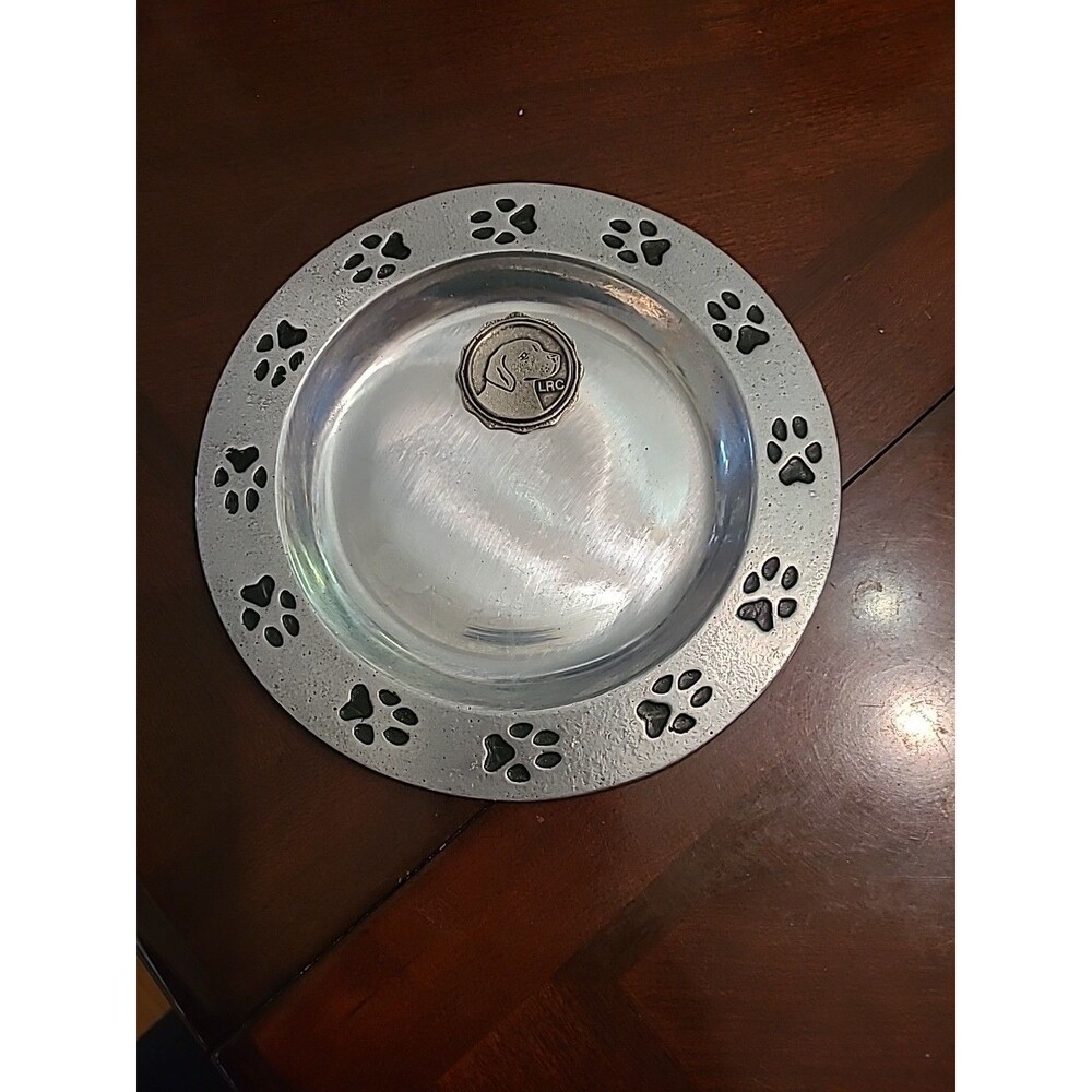 LRC Pewter Award Plate By Pewtarex 5.75" Paw Prints Logo